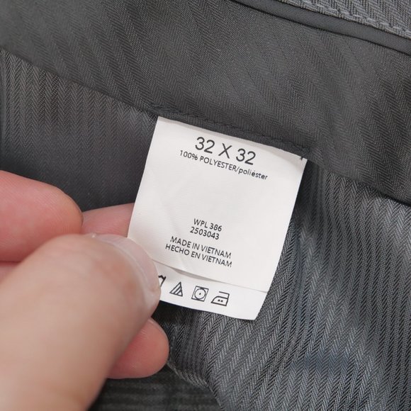 Kenneth Cole Reaction Mens Slim-Fit Gabardine Dress Pants‎ 33 x 32 Charcoal - Picture 9 of 9